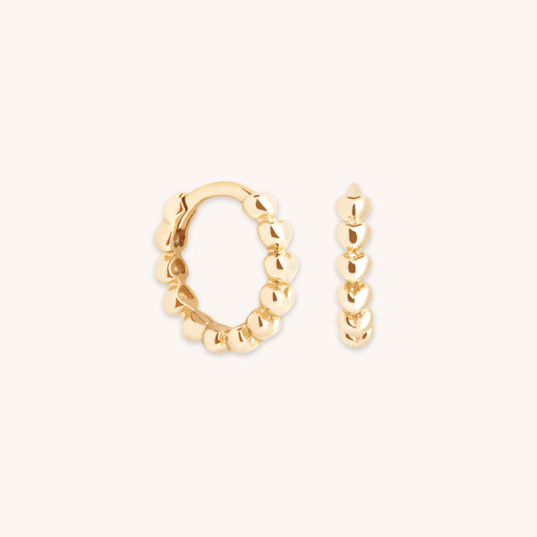 Earrings - Heart Huggies in Solid Gold - Huggies - Astrid & Miyu