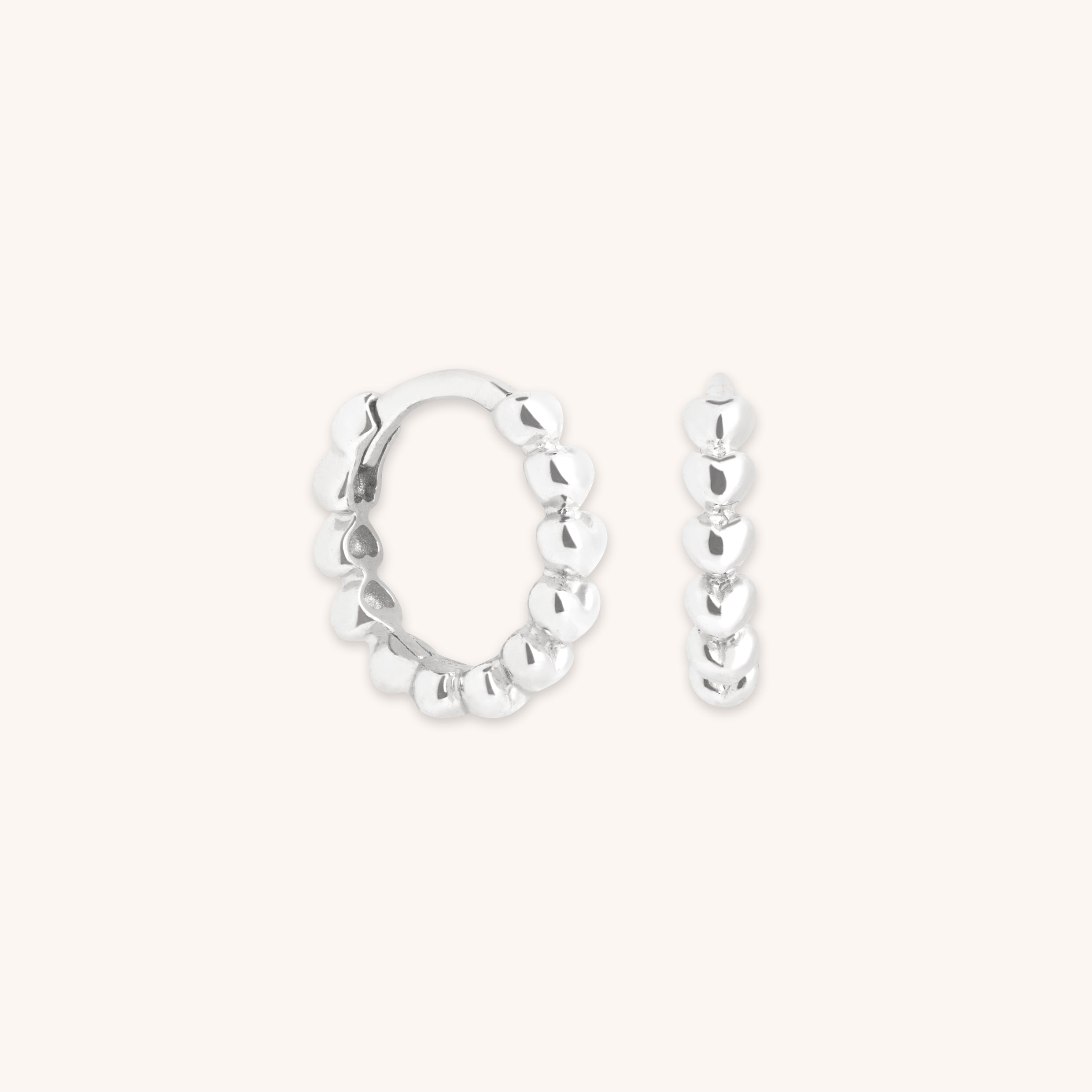 Earrings - Heart Huggies in Solid White Gold - Huggies - Astrid & Miyu