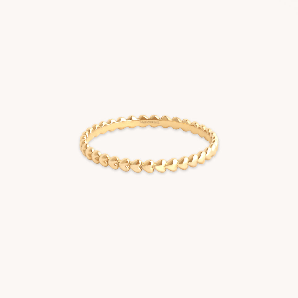 Heart Jewellery - Heart Band Ring in Solid Gold - Band Rings - Astrid & Miyu