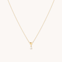 Gold Necklaces - White Topaz Heart Pendant Necklace in Solid Gold - Pendant Necklaces - Astrid & Miyu