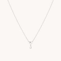 Gold Necklaces - White Topaz Heart Pendant Necklace in Solid White Gold - Pendant Necklaces - Astrid & Miyu