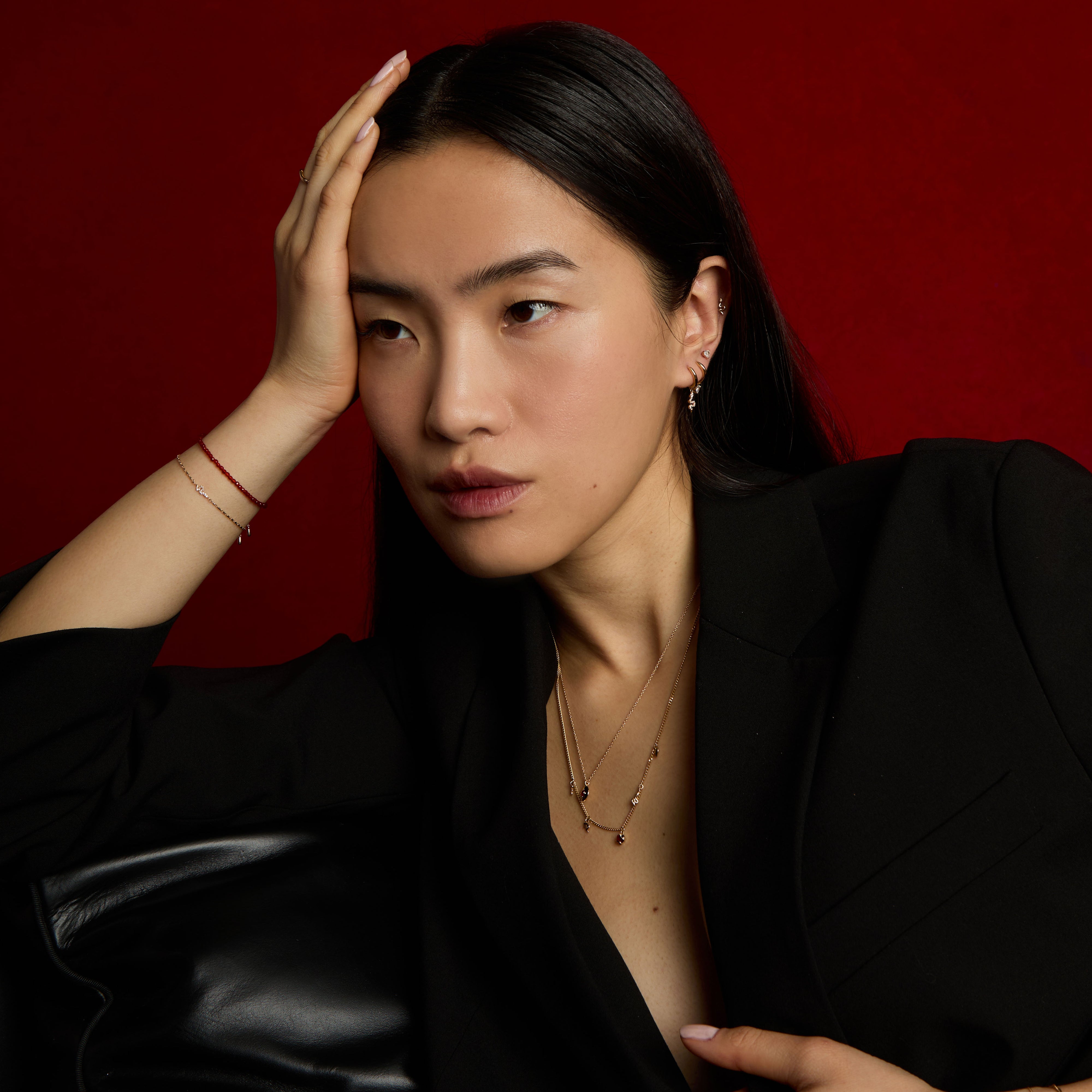 18k Gold Plated Jewellery - Snake Crystal Charm Huggies in Gold - Huggies - Astrid & Miyu