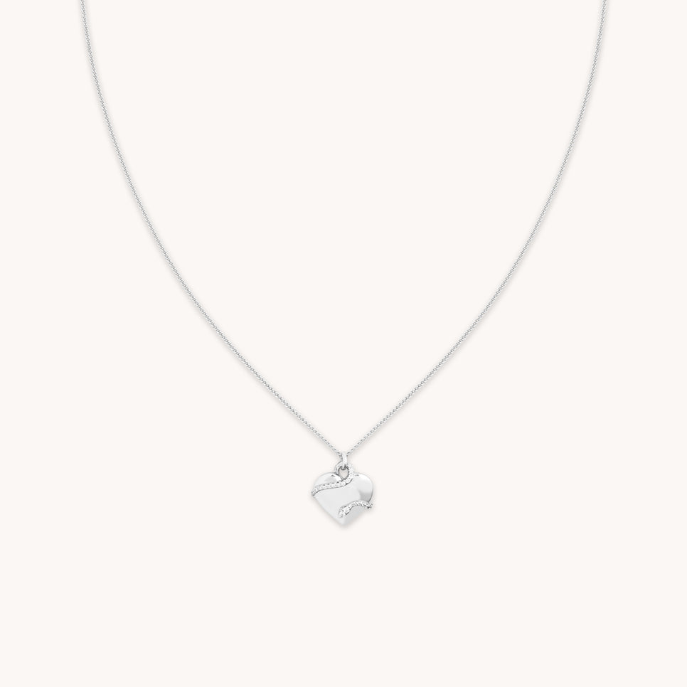 Eternity Collection - Heart & Snake Pendant Necklace in Silver - Pendant Necklace - Astrid & Miyu