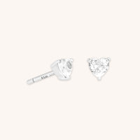 Earrings - Heart Crystal Studs in Silver - Stud Earrings - Astrid & Miyu