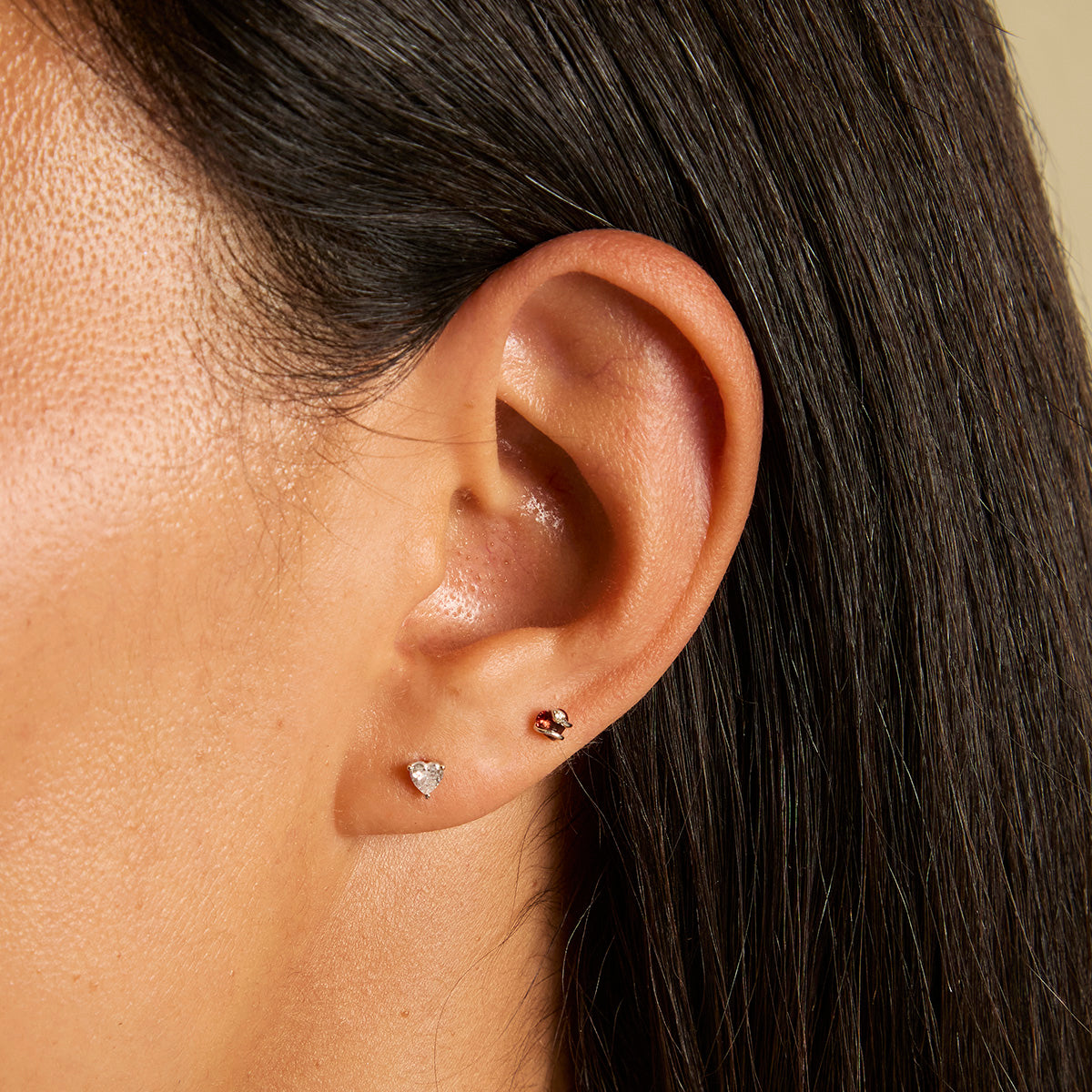 Earrings - Heart Crystal Studs in Silver - Stud Earrings - Astrid & Miyu