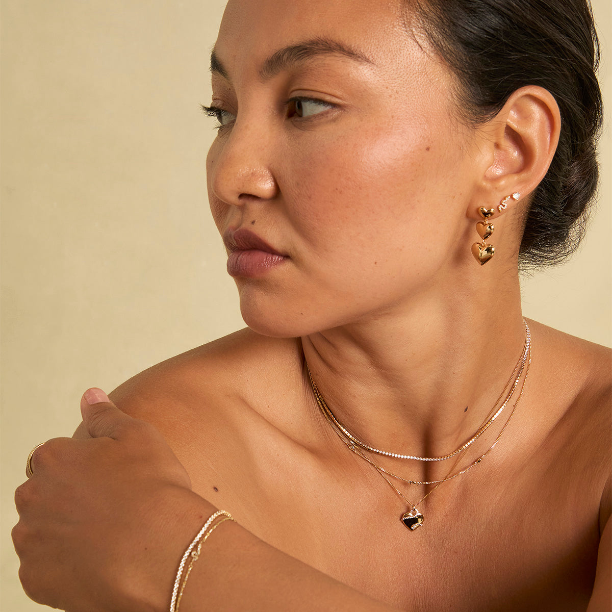 18k Gold Plated Jewellery - Snake Crystal Studs in Gold - Stud Earrings - Astrid & Miyu