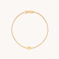 18k Gold Plated Jewellery - Love Heart Charm Bracelet in Gold - Charm Bracelets - Astrid & Miyu