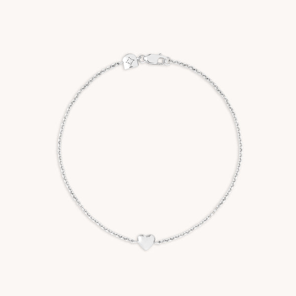 Bracelets - Love Heart Charm Bracelet in Silver - Charm Bracelets - Astrid & Miyu