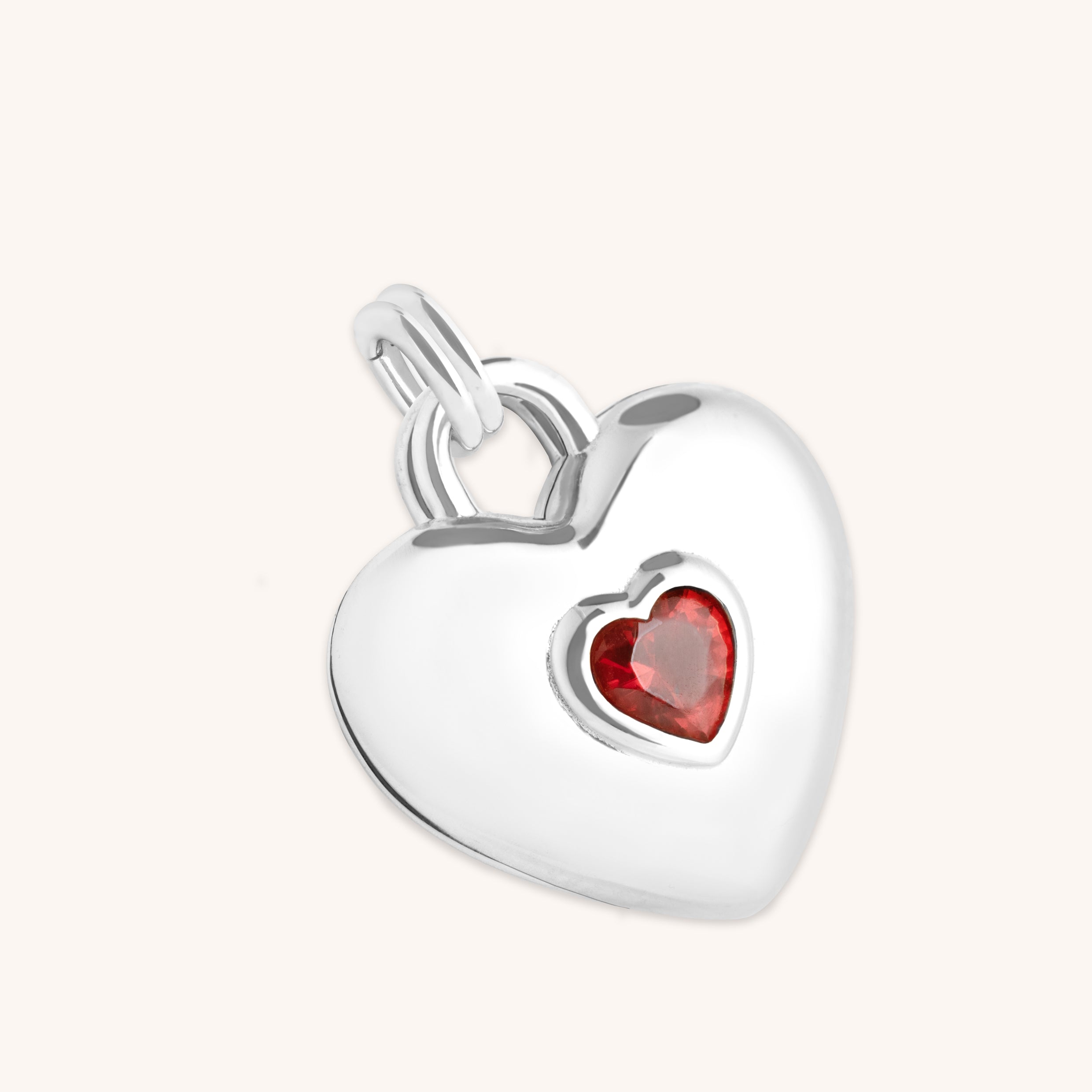 Heart Jewellery - Duo Heart Talisman Charm in Silver - Talisman Charm - Astrid & Miyu