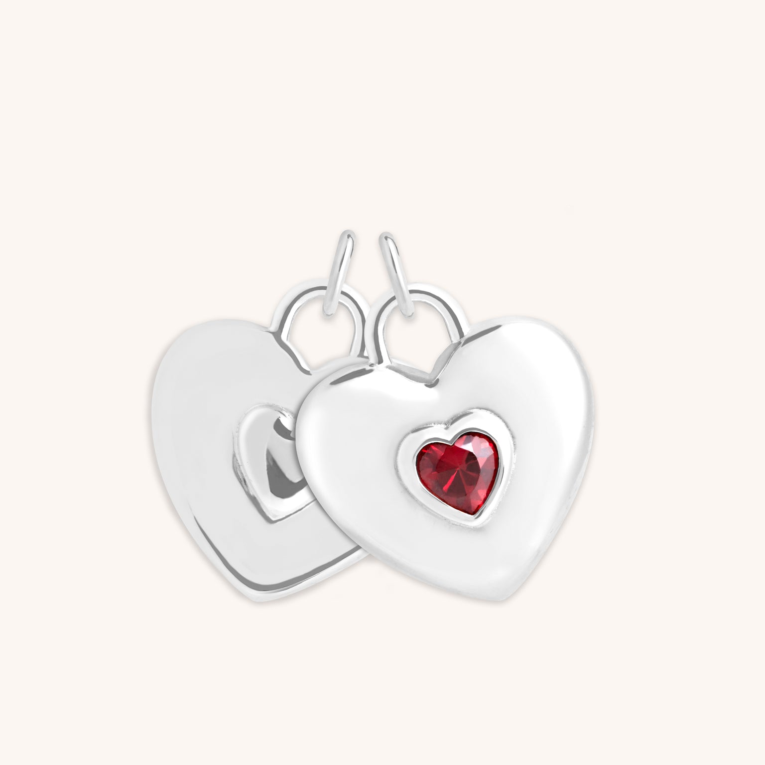 Heart Jewellery - Duo Heart Talisman Charm in Silver - Talisman Charm - Astrid & Miyu
