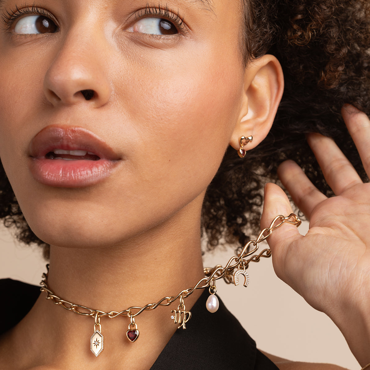 18k Gold Plated Jewellery - Red Heart Talisman Charm in Gold - Talisman Charm - Astrid & Miyu