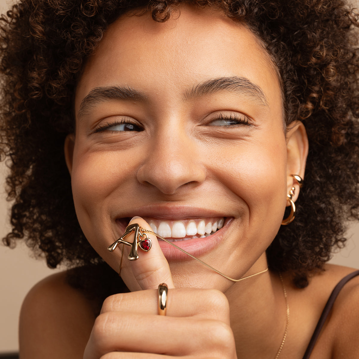 18k Gold Plated Jewellery - Red Heart Talisman Charm in Gold - Talisman Charm - Astrid & Miyu