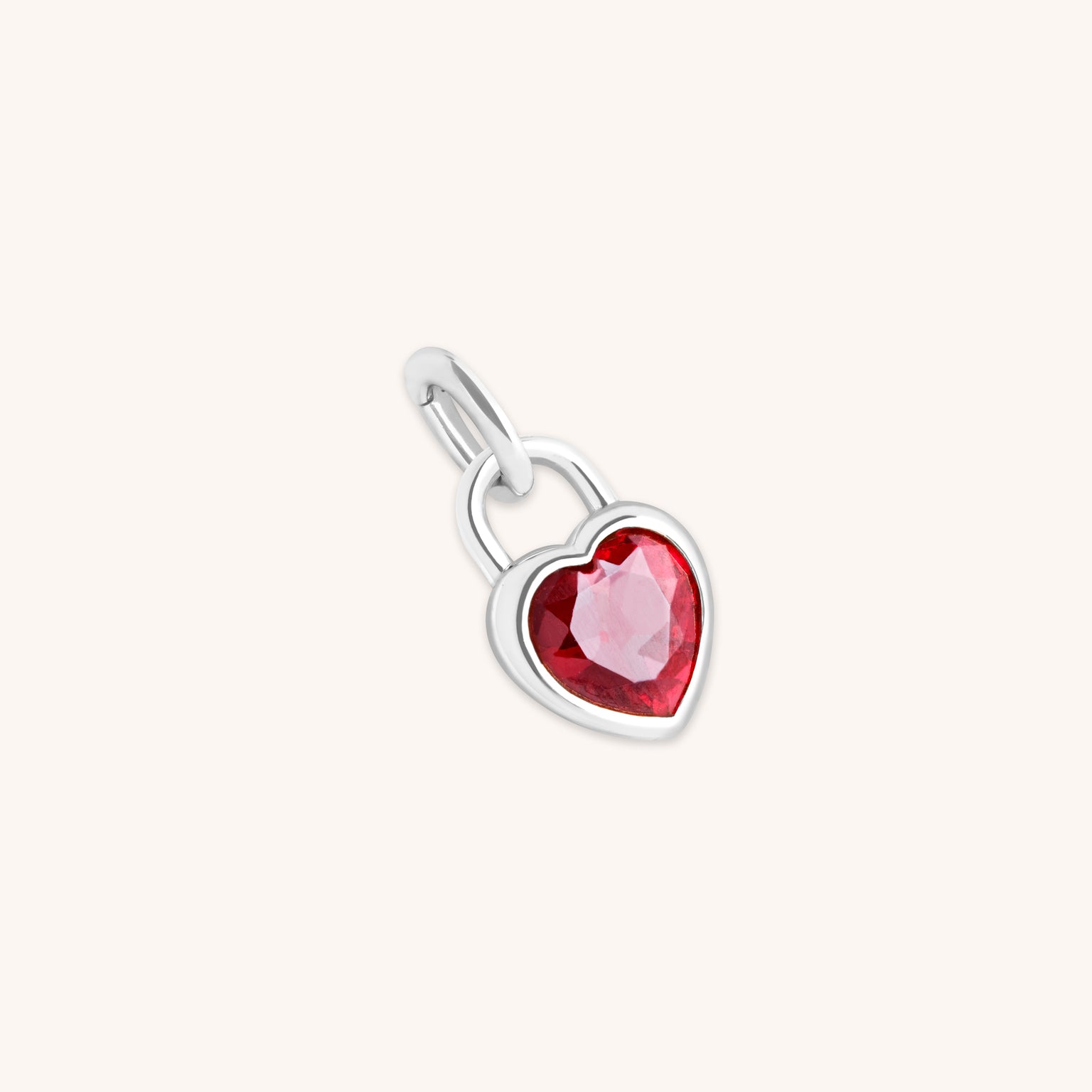 Heart Jewellery - Red Heart Talisman Charm in Silver - Talisman Charm - Astrid & Miyu