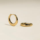 Dome Medium Hoops in Gold