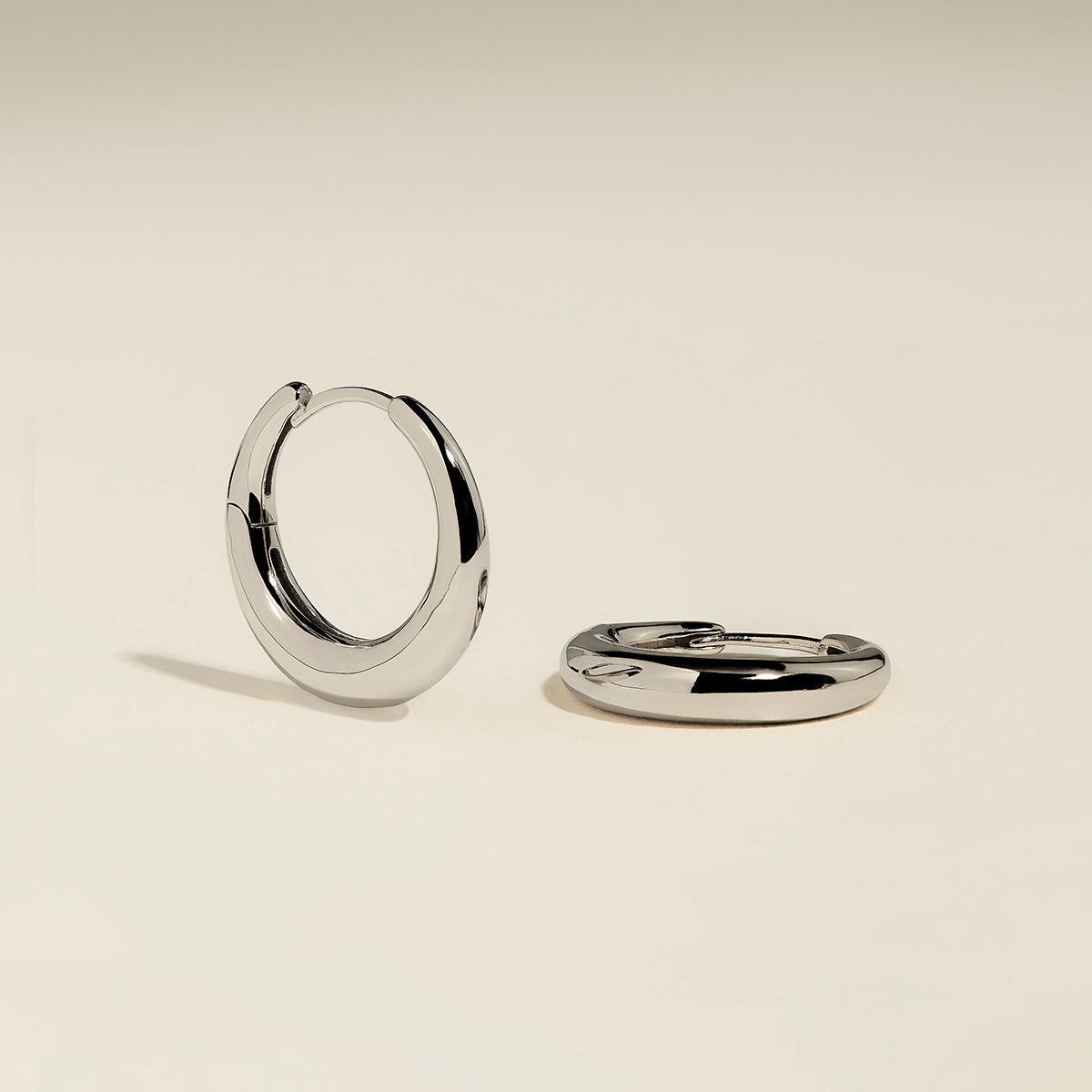 Dome Medium Hoops in Silver-Astrid & Miyu