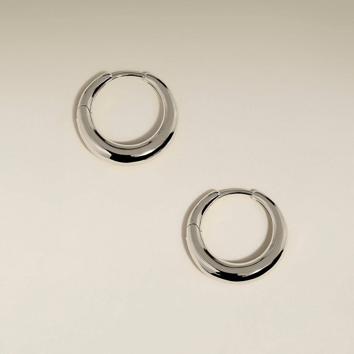 Dome Medium Hoops in Silver-Astrid & Miyu