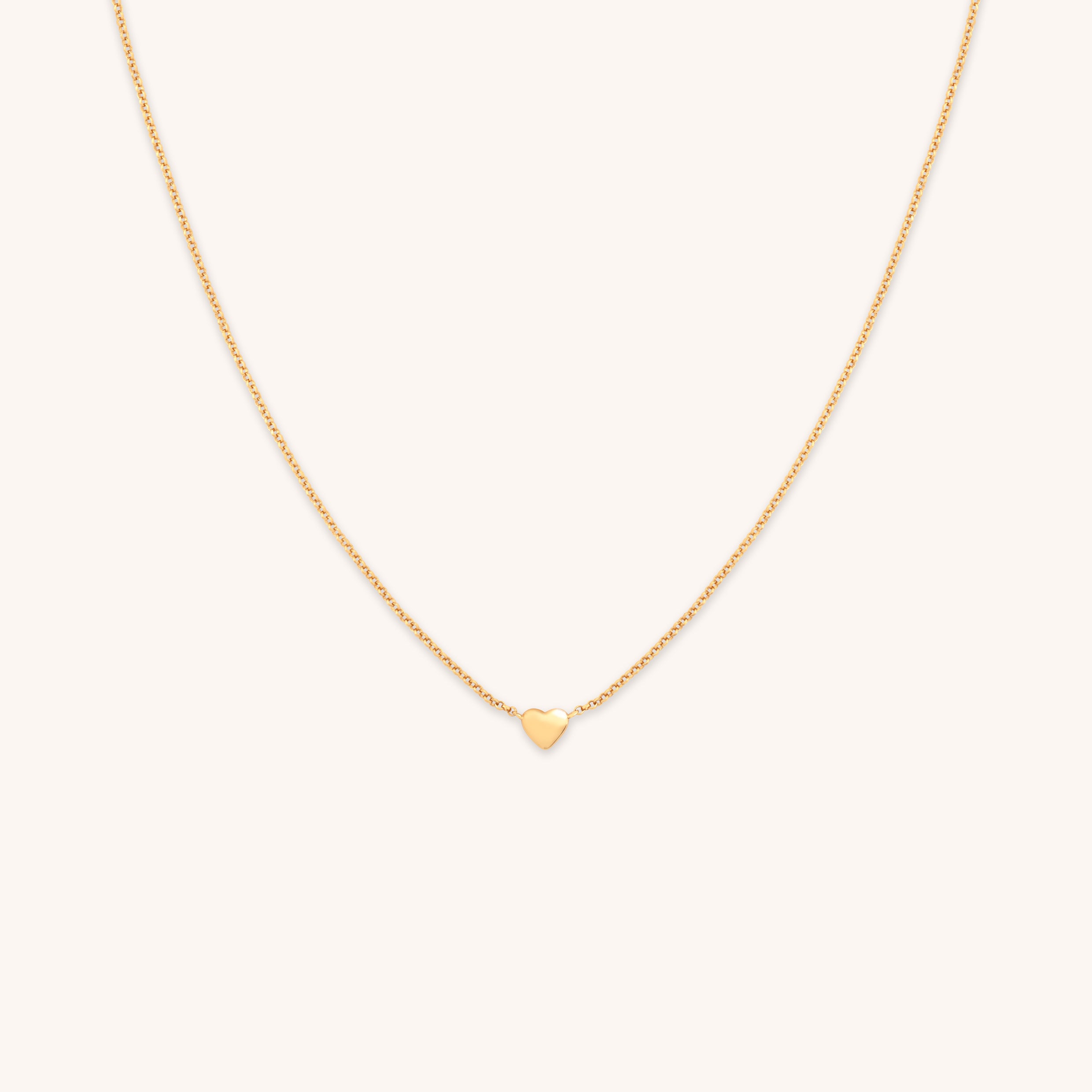 18k Gold Plated Jewellery - Love Heart Charm Necklace in Gold - Charm Necklaces - Astrid & Miyu