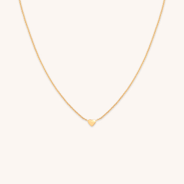 18k Gold Plated Jewellery - Love Heart Charm Necklace in Gold - Charm Necklaces - Astrid & Miyu