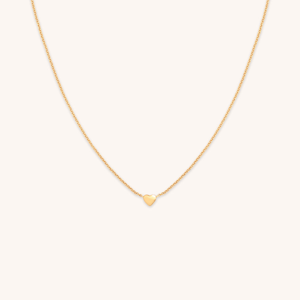 18k Gold Plated Jewellery - Love Heart Charm Necklace in Gold - Charm Necklaces - Astrid & Miyu