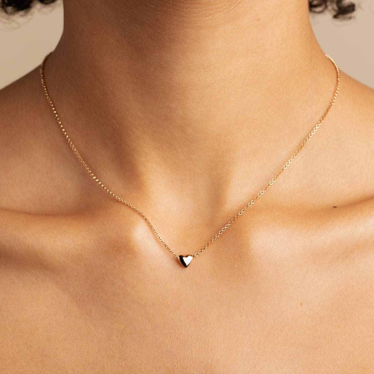 18k Gold Plated Jewellery - Love Heart Charm Necklace in Gold - Charm Necklaces - Astrid & Miyu