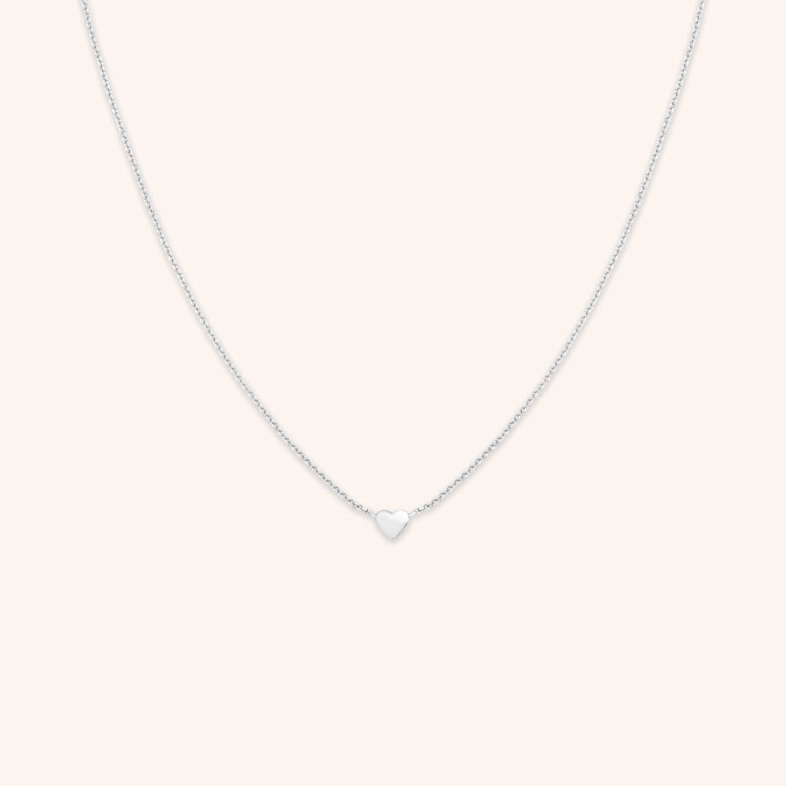 Charm Necklaces - Love Heart Charm Necklace in Silver - Charm Necklaces - Astrid & Miyu