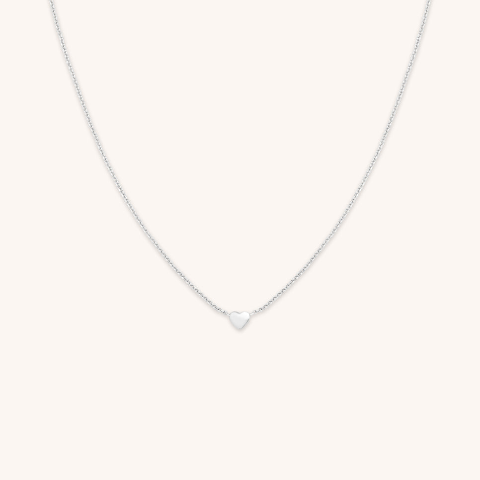 Charm Necklaces - Love Heart Charm Necklace in Silver - Charm Necklaces - Astrid & Miyu