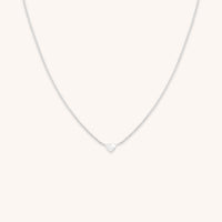 Charm Necklaces - Love Heart Charm Necklace in Silver - Charm Necklaces - Astrid & Miyu