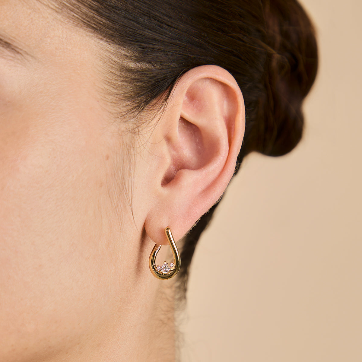 18k Gold Plated Jewellery - Hidden Heart Molten Hoops in Gold - Hoop Earrings - Astrid & Miyu
