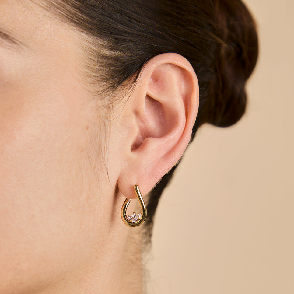 18k Gold Plated Jewellery - Hidden Heart Molten Hoops in Gold - Hoop Earrings - Astrid & Miyu