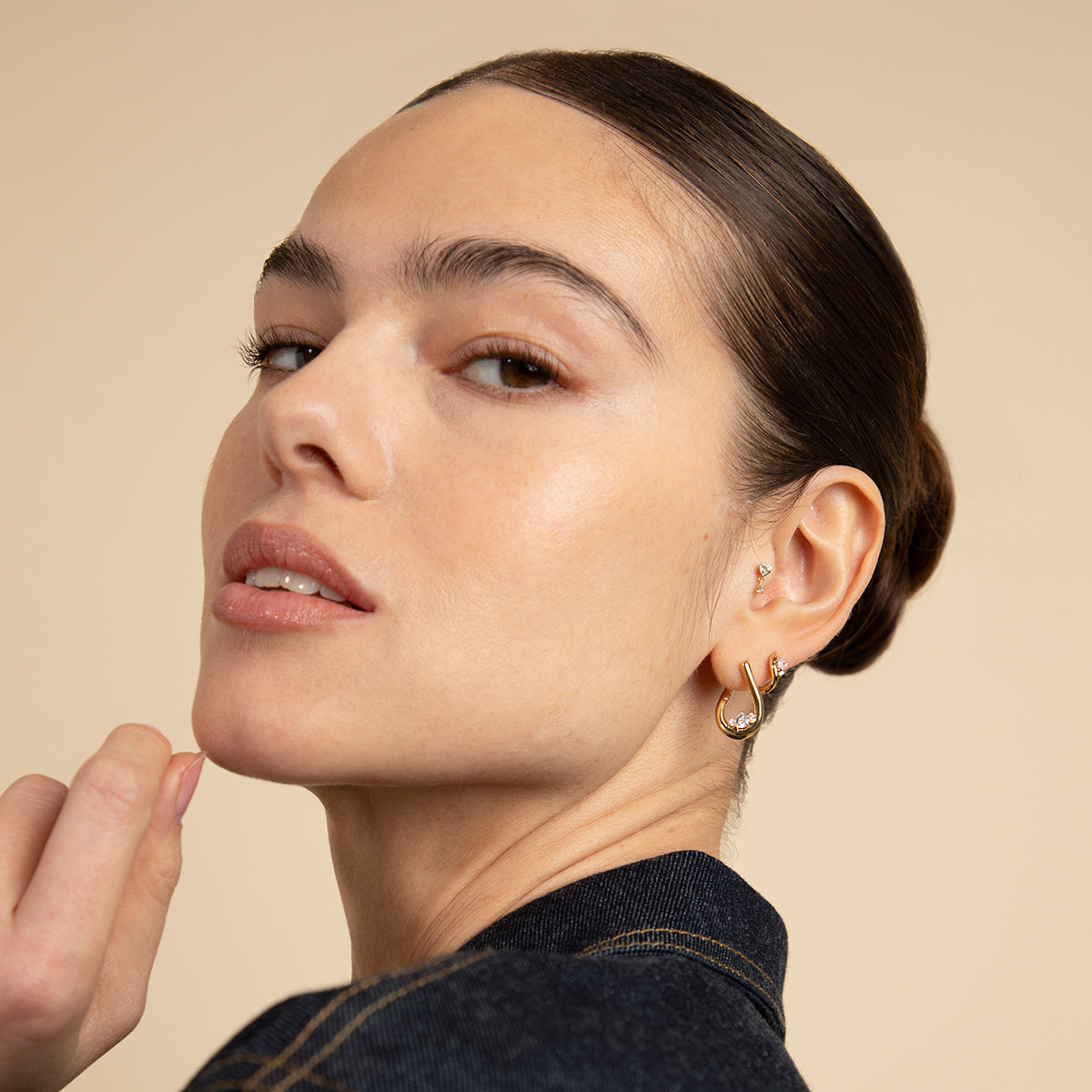 18k Gold Plated Jewellery - Hidden Heart Molten Hoops in Gold - Hoop Earrings - Astrid & Miyu