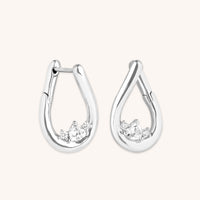 Destiny Collection - Hidden Heart Molten Hoops in Silver - Hoop Earrings - Astrid & Miyu