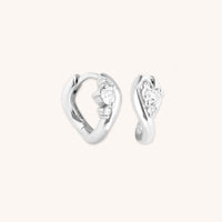 Hidden Heart Molten Huggies in Silver-Astrid & Miyu