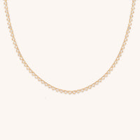 18k Gold Plated Jewellery - Heart Bezel Tennis Necklace in Gold - Necklaces - Astrid & Miyu