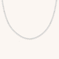 Destiny Collection - Heart Bezel Tennis Necklace in Silver - Necklaces - Astrid & Miyu