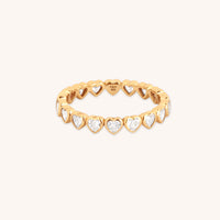 18k Gold Plated Jewellery - Heart Bezel Band Ring in Gold - Band Rings - Astrid & Miyu