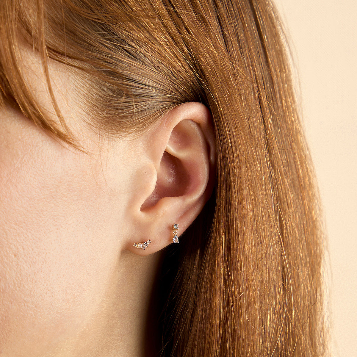 Lab Blue Spinel Charm Piercing Stud-Astrid & Miyu