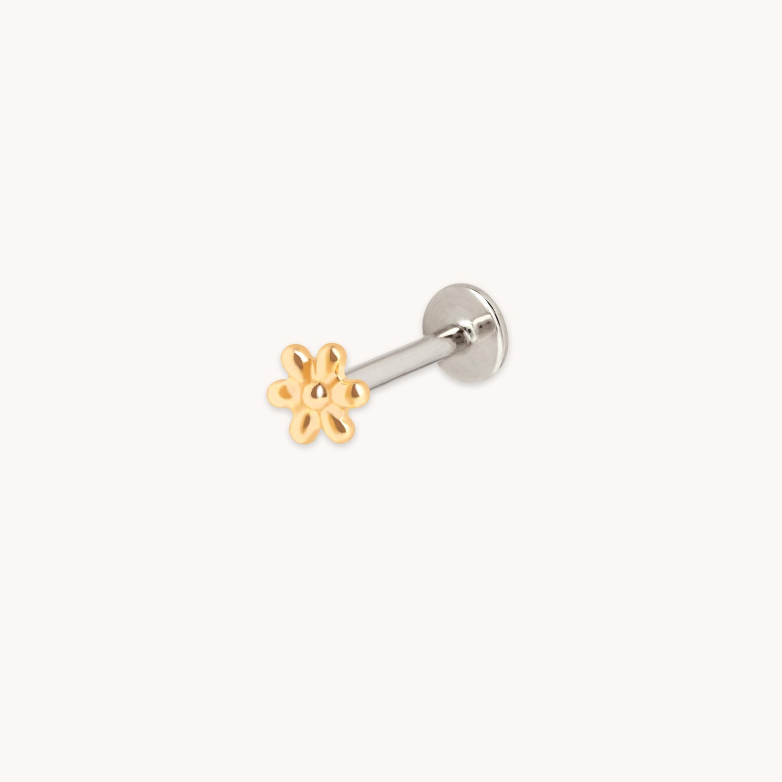 Flower Titanium Piercing Stud in Gold-Astrid & Miyu