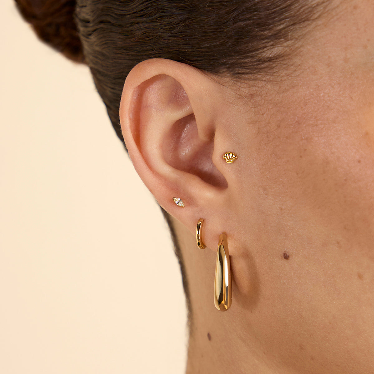 Yellow Crystal Titanium Piercing Stud in Gold-Astrid & Miyu