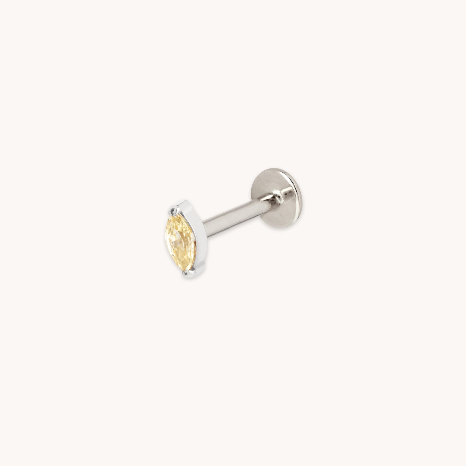 Yellow Crystal Titanium Piercing Stud in Platinum-Astrid & Miyu