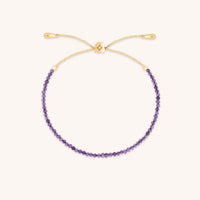 Amethyst February Beaded Bracelet in Solid Gold-Astrid & Miyu
