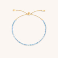Aquamarine March Beaded Bracelet in Solid Gold-Astrid & Miyu