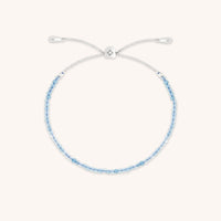 Aquamarine March Beaded Bracelet in Solid White Gold-Astrid & Miyu