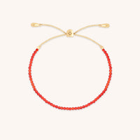 Carnelian July Beaded Bracelet in Solid Gold-Astrid & Miyu