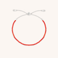 Carnelian July Beaded Bracelet in Solid White Gold-Astrid & Miyu