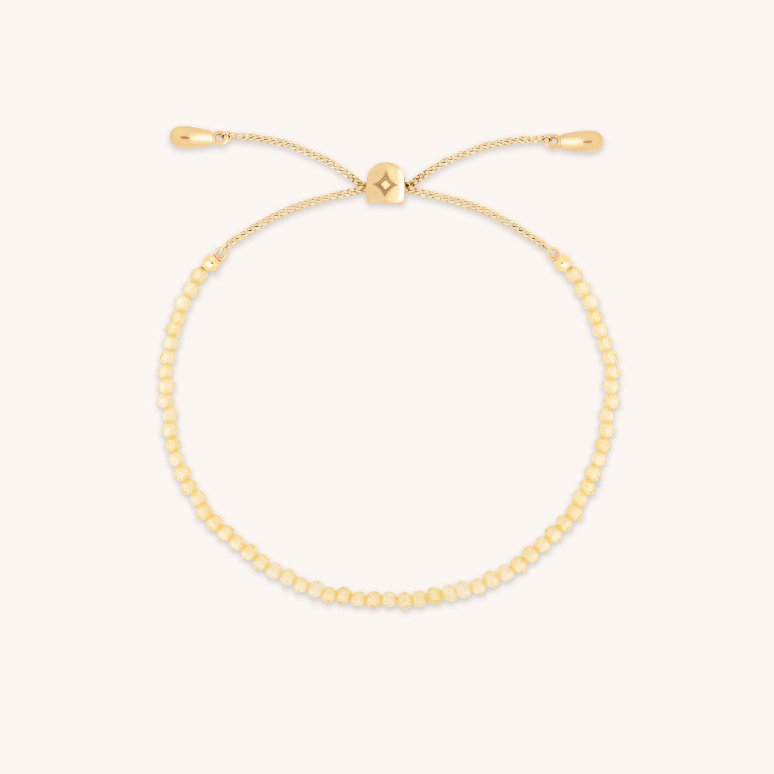Citrine November Beaded Bracelet in Solid Gold-Astrid & Miyu