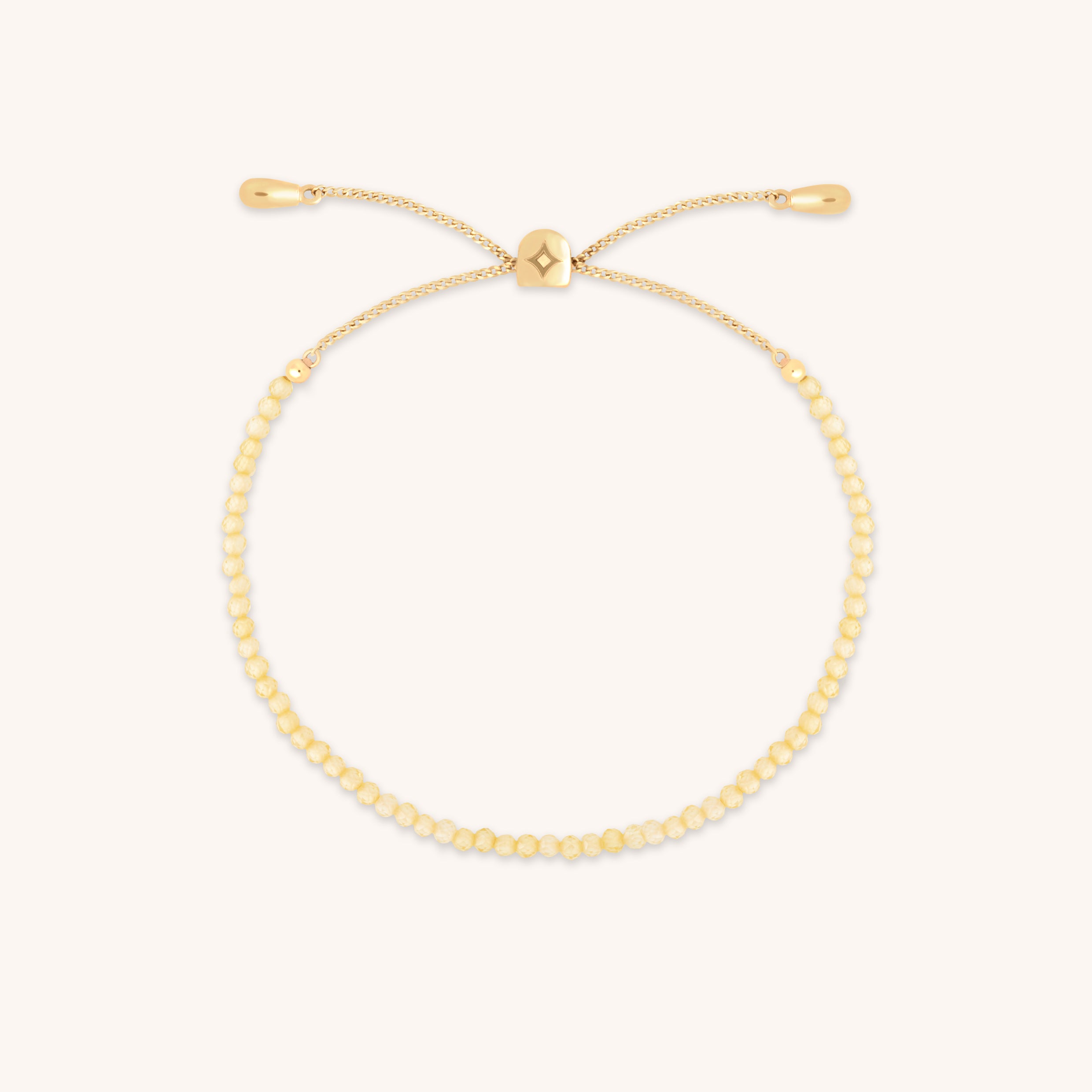 Citrine November Beaded Bracelet in Solid Gold-Astrid & Miyu