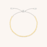 Citrine November Beaded Bracelet in Solid White Gold-Astrid & Miyu