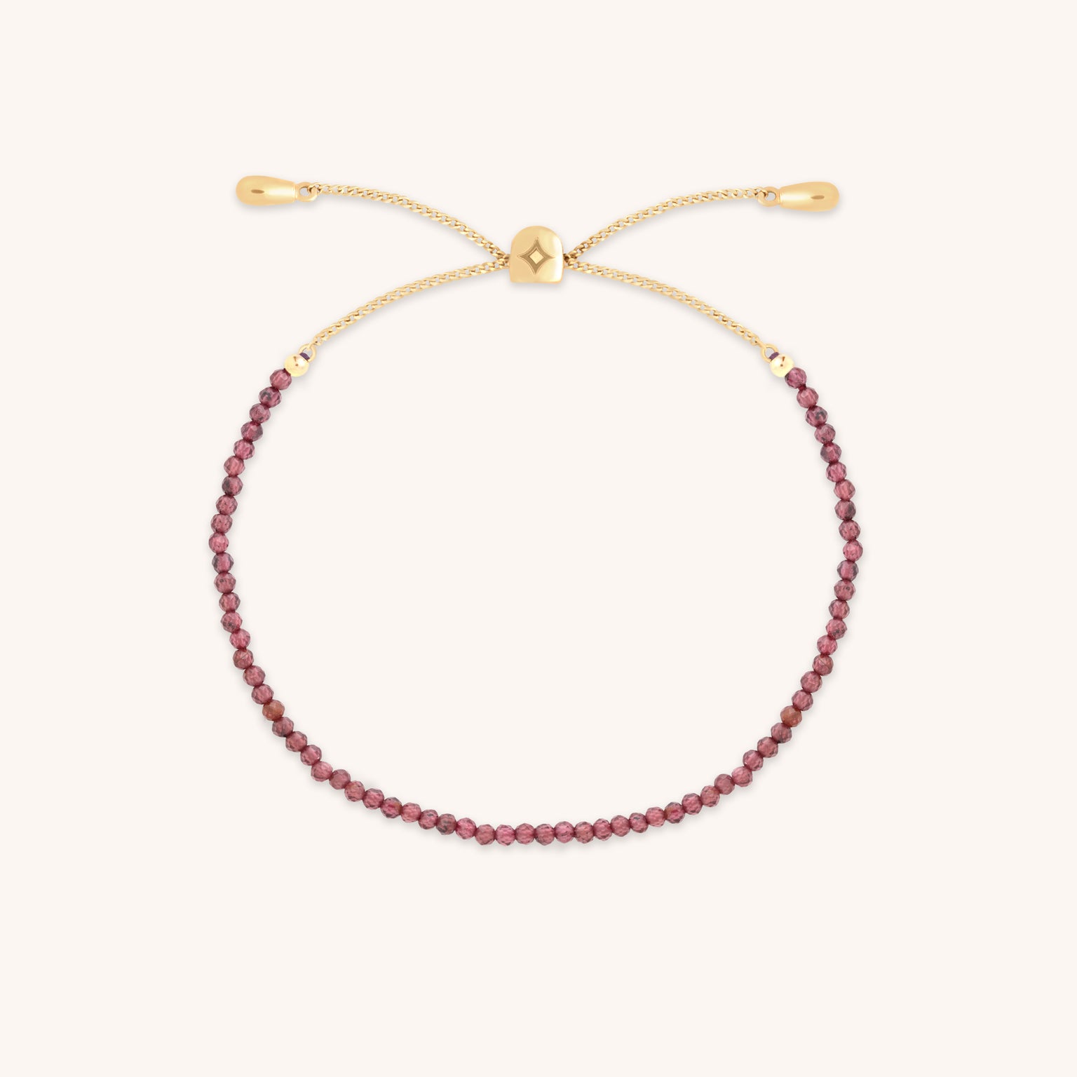 Garnet January Beaded Bracelet in Solid Gold-Astrid & Miyu