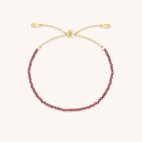 Garnet January Beaded Bracelet in Solid Gold-Astrid & Miyu