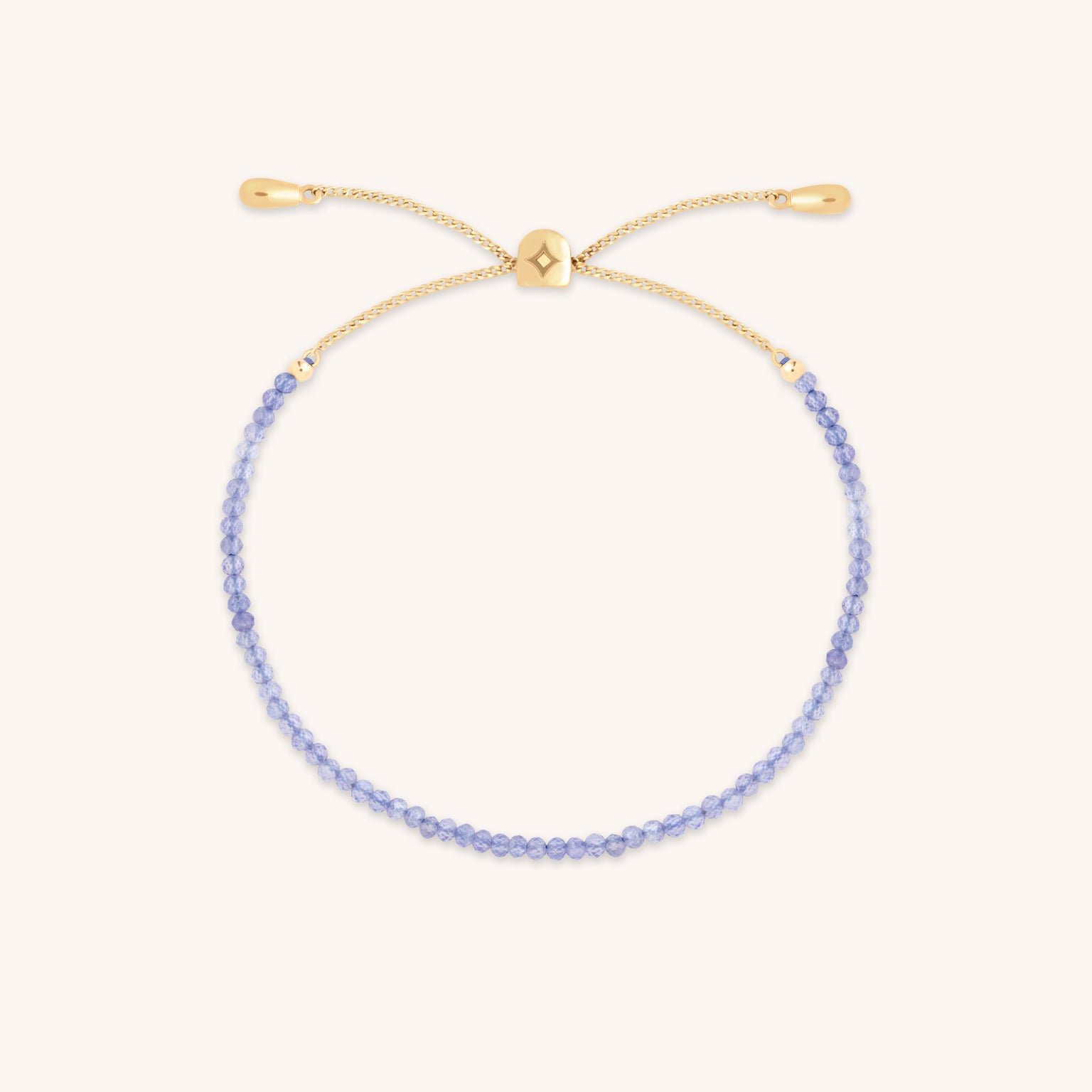Tanzanite December Beaded Bracelet in Solid Gold-Astrid & Miyu